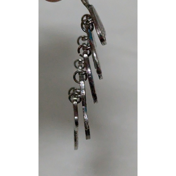 Turquoise Blues and Silver Turtle pendant necklace and Chandelier Earrings - Picture 4 of 5